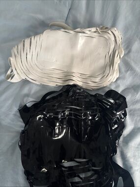 Vintage DKNY White and Black Cutout PVC SWIN Bag Set